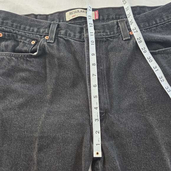 Levi's 505 Jeans Black Straight Leg Regular Fit Mens 40x30 Cotton Zip Fly Y2K - Picture 9 of 10